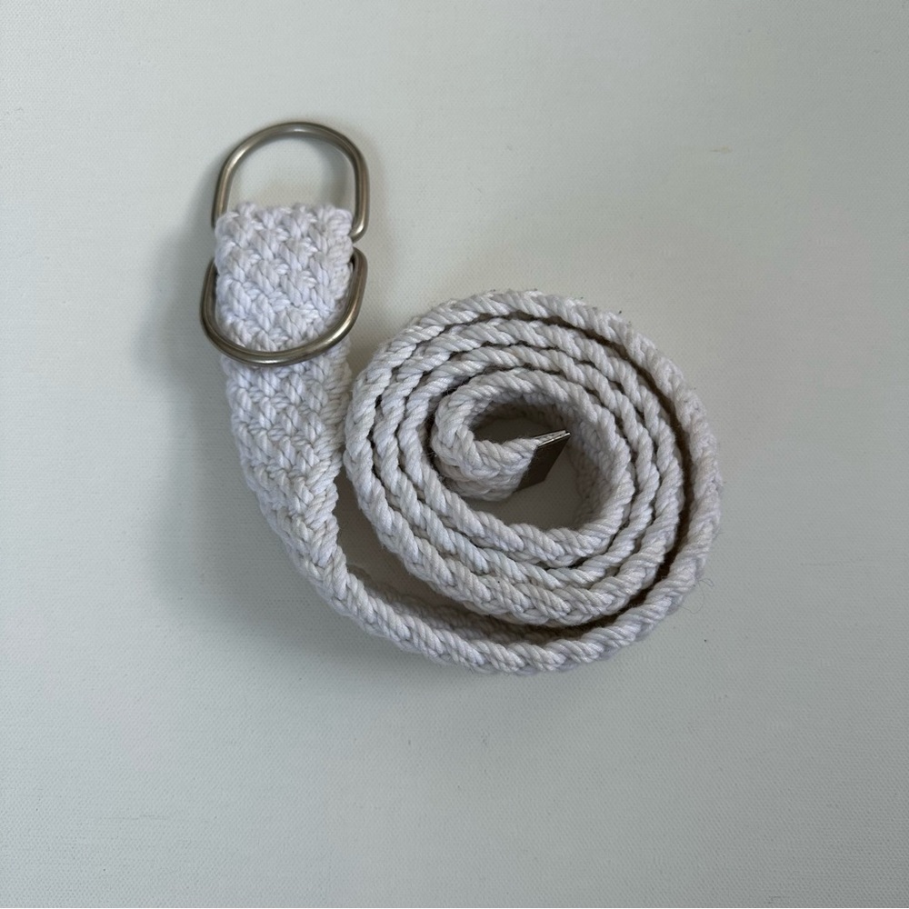 Like New! Aeropostale White Cotton Braided Belt